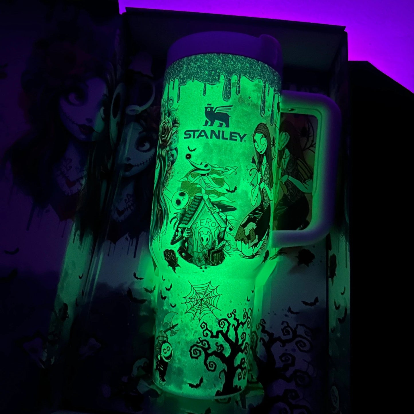 🔥40oz sally x jack Skellington Tumbler Noctilucent 🚚 Free shipping - Luxlany