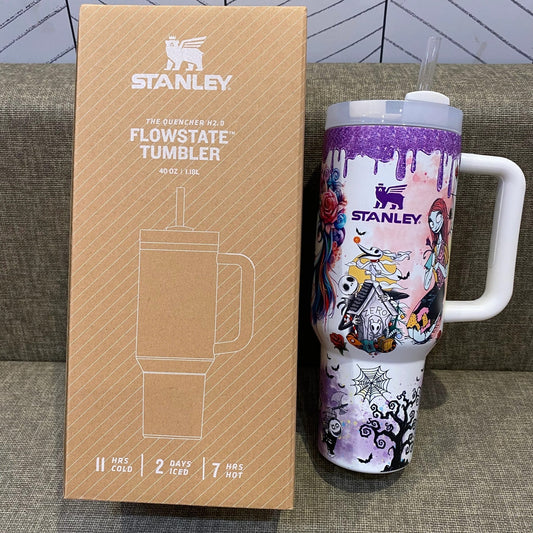 🔥40oz sally x jack Skellington Tumbler Noctilucent 🚚 Free shipping - Luxlany