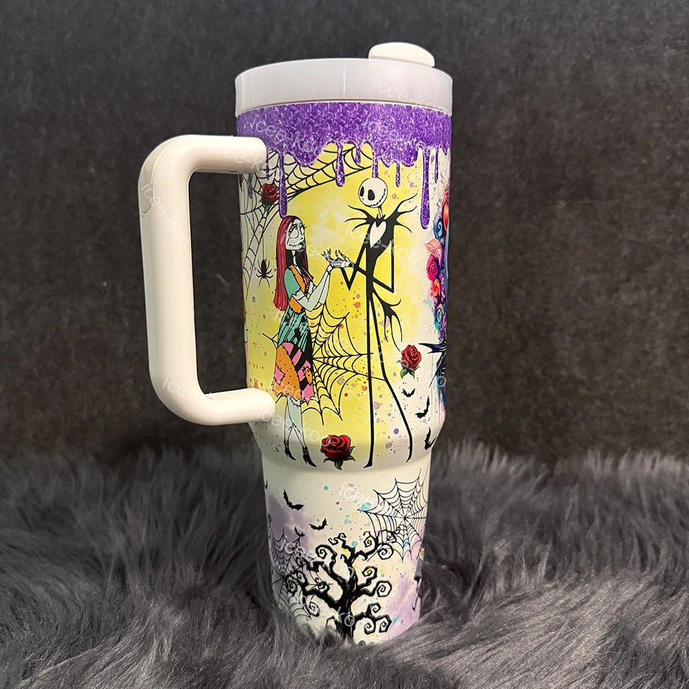 🔥40oz sally x jack Skellington Tumbler Noctilucent 🚚 Free shipping - Luxlany