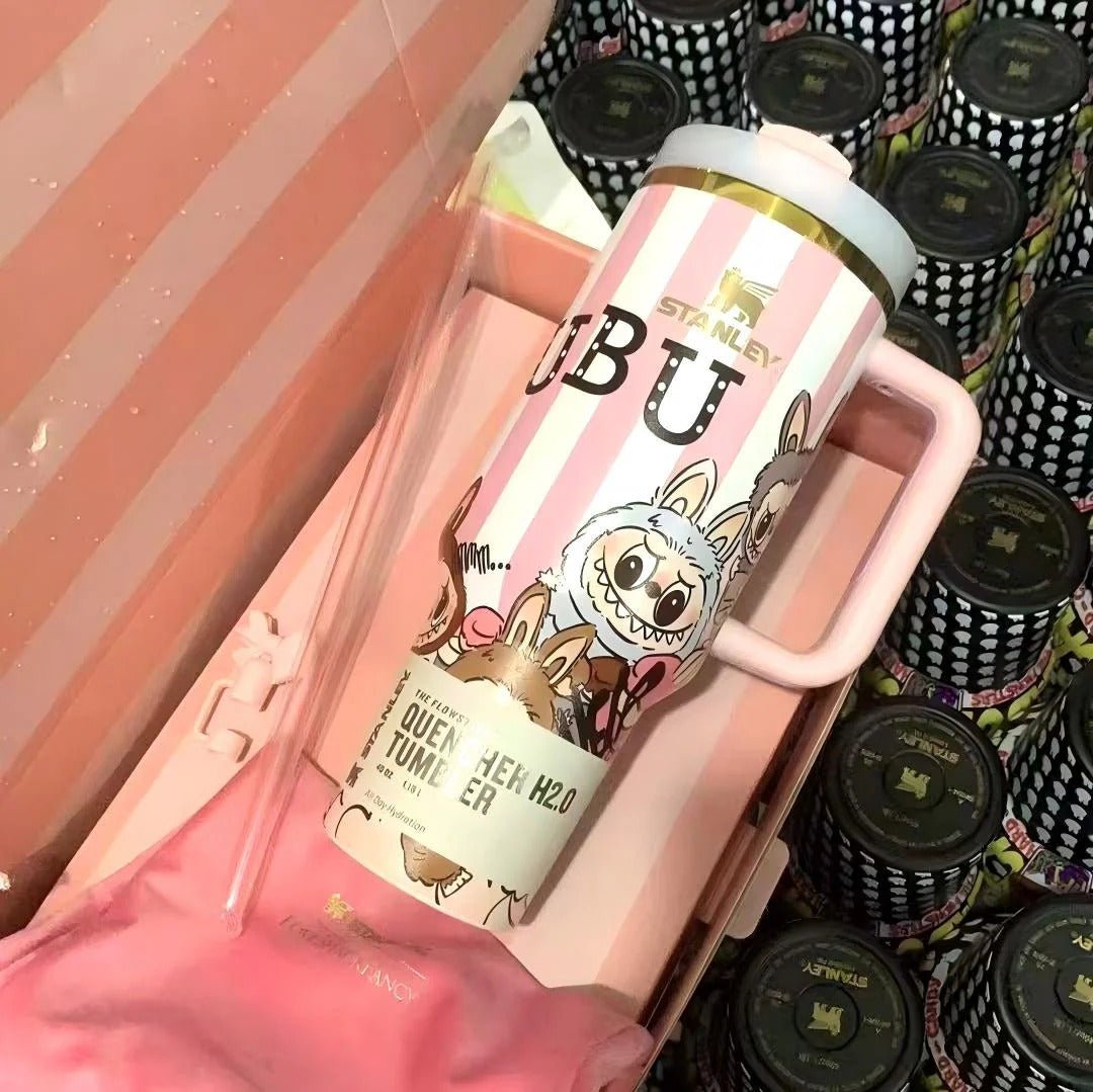 🔥Labubu Stripe Insulated Cup 40 OZ ✈️ Free Shipping STITCH - Luxlany