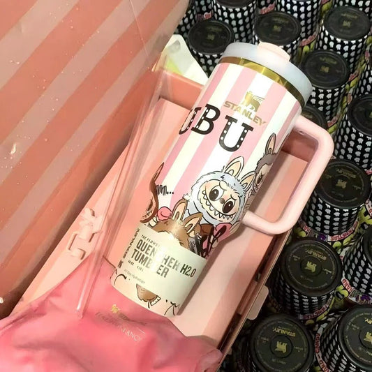 🔥Labubu Stripe Insulated Cup 40 OZ ✈️ Free Shipping STITCH - Luxlany