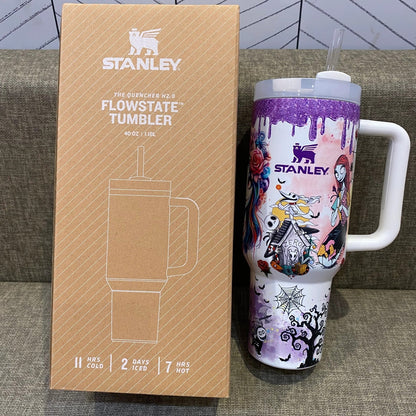 🔥40oz sally x jack Skellington Tumbler Noctilucent 🚚 Free shipping - Luxlany