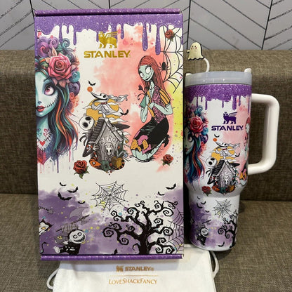 🔥40oz sally x jack Skellington Tumbler Noctilucent 🚚 Free shipping - Luxlany