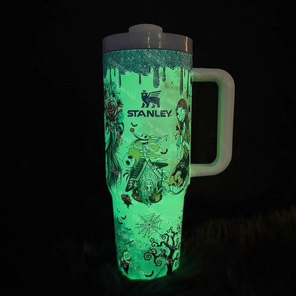 🔥40oz sally x jack Skellington Tumbler Noctilucent 🚚 Free shipping - Luxlany