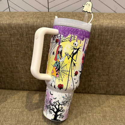 🔥40oz sally x jack Skellington Tumbler Noctilucent 🚚 Free shipping - Luxlany