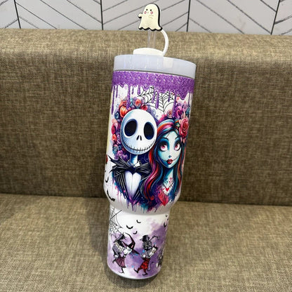 🔥40oz sally x jack Skellington Tumbler Noctilucent 🚚 Free shipping - Luxlany