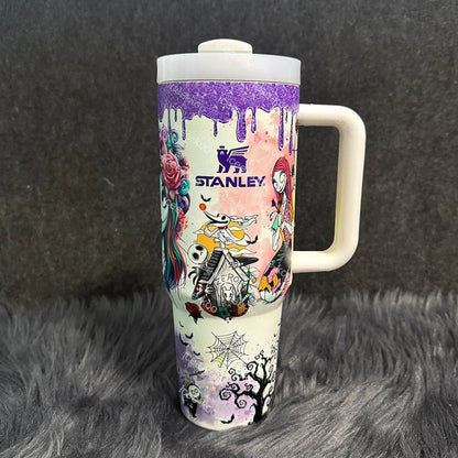 🔥40oz sally x jack Skellington Tumbler Noctilucent 🚚 Free shipping - Luxlany