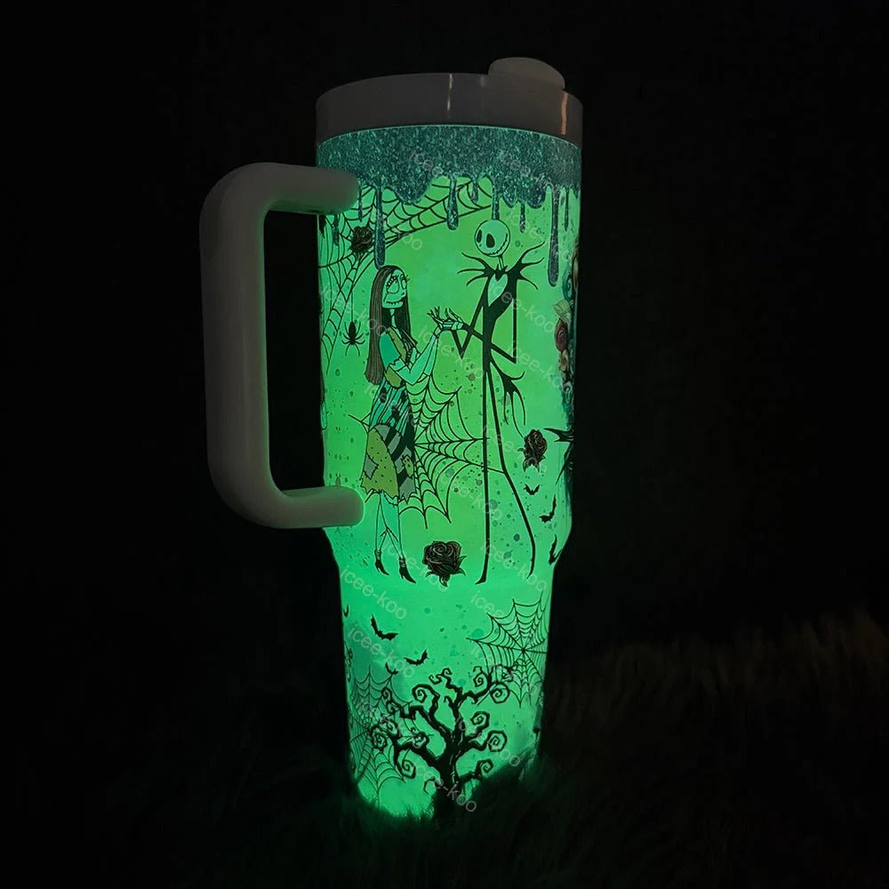 🔥40oz sally x jack Skellington Tumbler Noctilucent 🚚 Free shipping - Luxlany