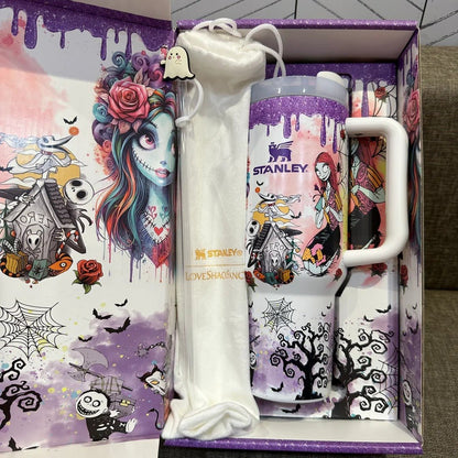 🔥40oz sally x jack Skellington Tumbler Noctilucent 🚚 Free shipping - Luxlany